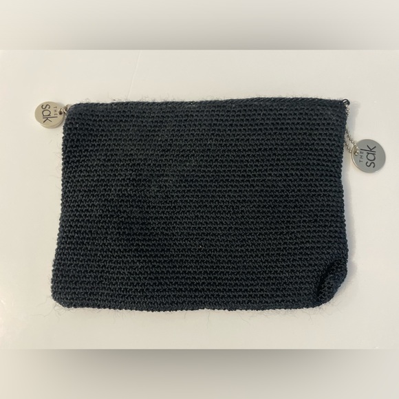 The Sak Black Crochet Wallet Coin Purse Cosmetic Bag 8” Excellent Condition Y2K - Picture 4 of 6